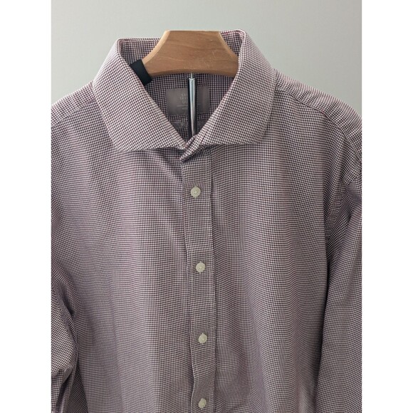 Savoy Taylors Guild Moss Bros Men's Dress Shirt Size 17 Geometric Print Office - Picture 1 of 12